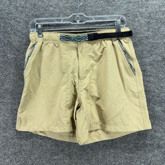Chubbies Shorts Women S Small Beige Bermuda Mid Rise Belted Flat Front Pockets - Picture 1 of 8